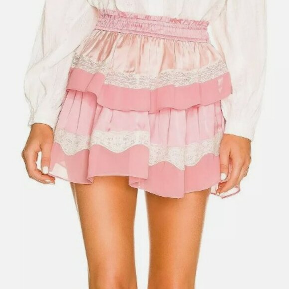NEW LoveShackFancy Pastel Fink Fia Skirt